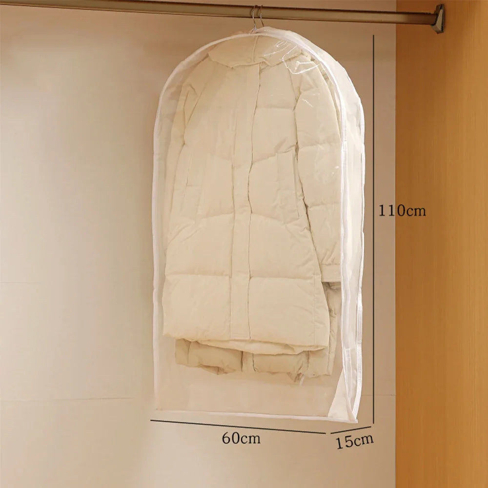 Wardrobe Organizer Bags Down Jacket Air Compression Hanging Bag with Zipper Clothes Dust Cover Bag Save Space Cloth Storage Bag