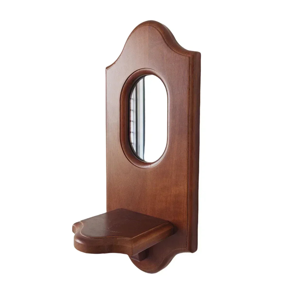 Vintage Wall Mirror with Shelf & Candlestick Holder