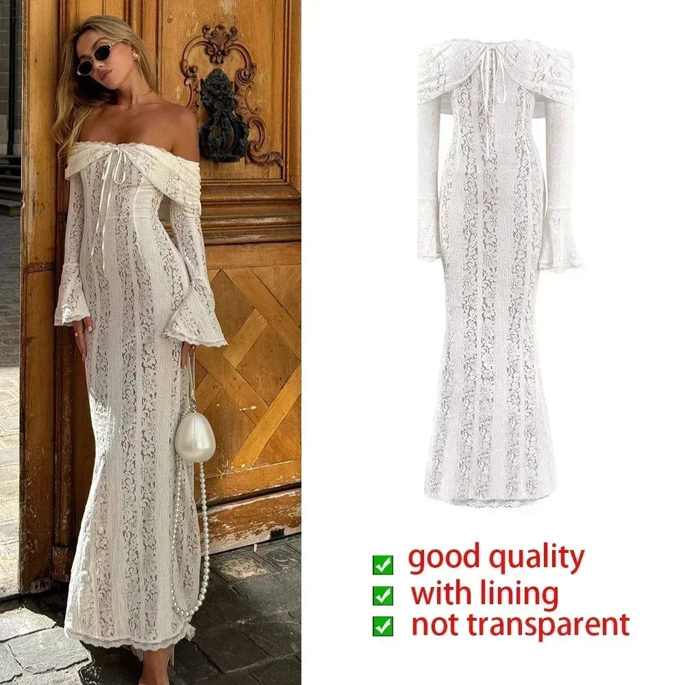 Long Sleeve Lace Evening Gown – Wedding & Prom Dress
