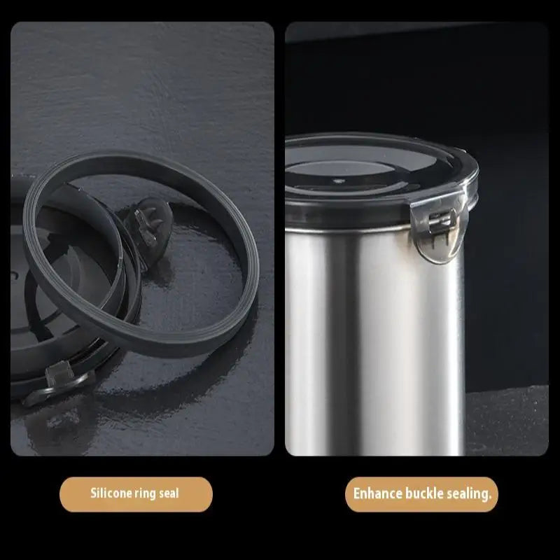 Airtight Stainless Steel Storage Jars Set – 3 Sizes