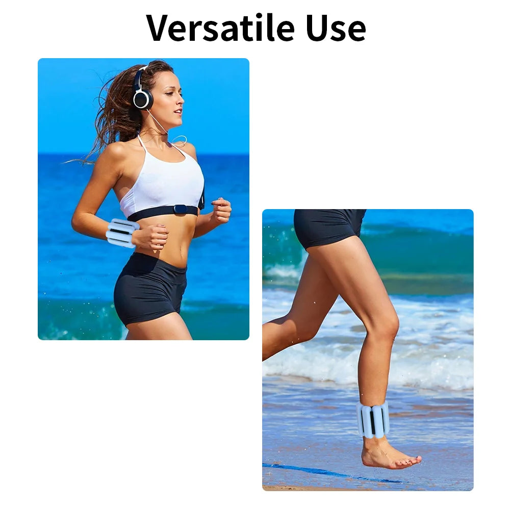 Adjustable Wrist Weight Sweat-proof Silicone Ankle Weights for Home Gym Exercise, Running, Pilates, Yoga, Walking, Strength