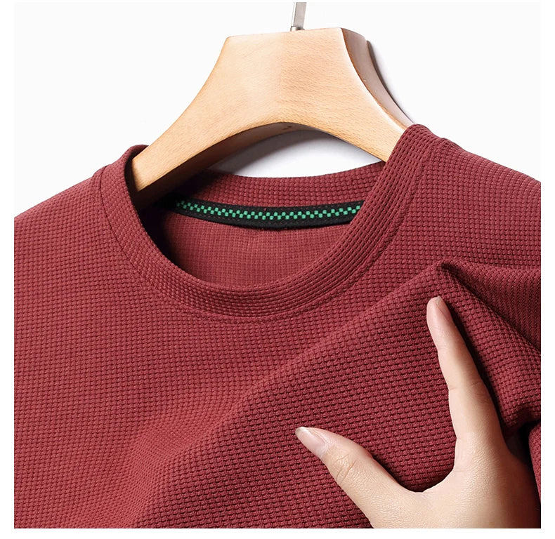 Men's Waffle Knit Short-Sleeve Tee – 7 Colors, S–4XL