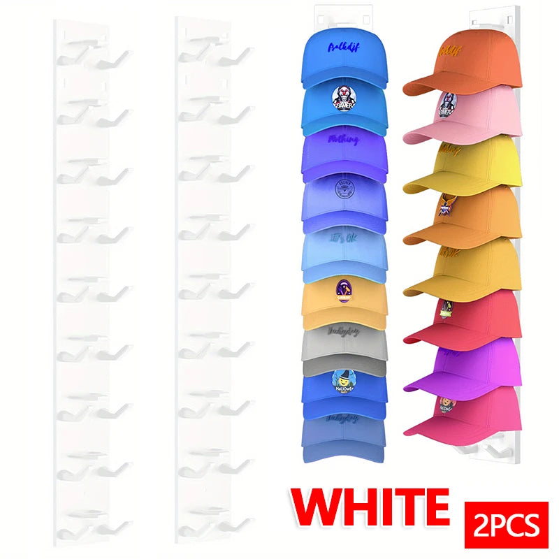 2026 New Baseball Cap Rack Wall Mounted Hat Organizer Storage Hanger for Door Closet Multifunctional Cap Holder Display