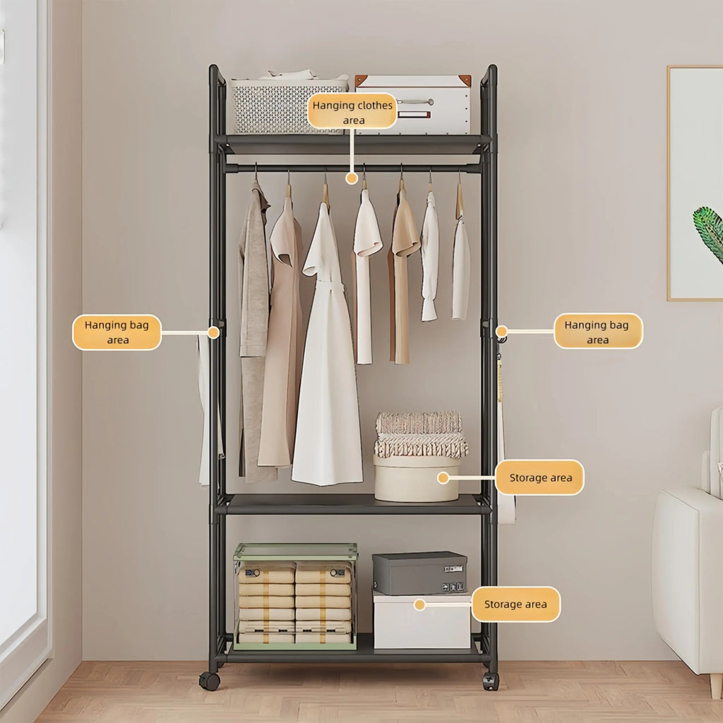 Rolling Garment Racks for Hanging Clothes Standing Clothes Rack Clothes Rack For Hanging Clothes Holds Hats Scarves And Ties