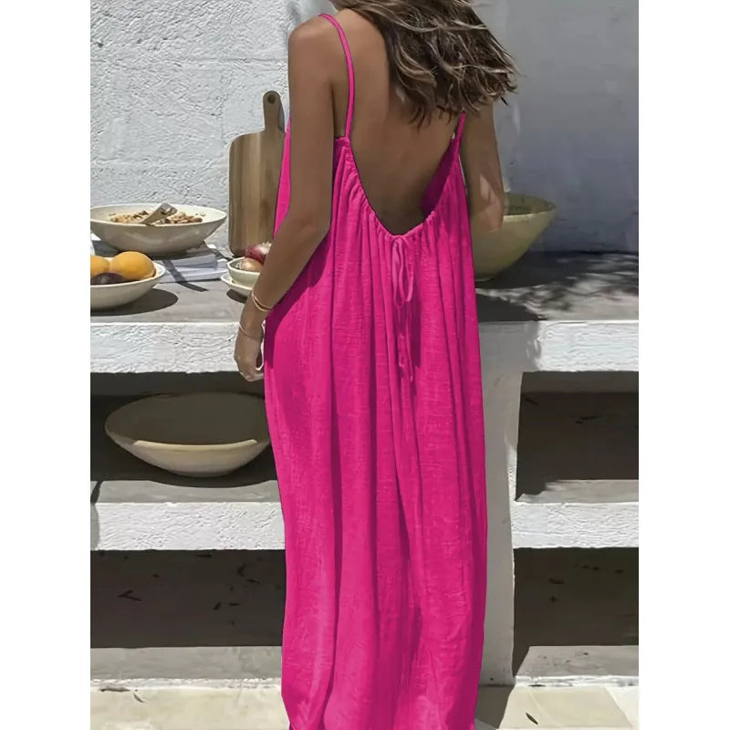 Backless Long Loose Maxi Dress