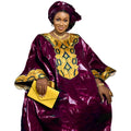 African Bazin Riche Embroidery Long Dress for Women