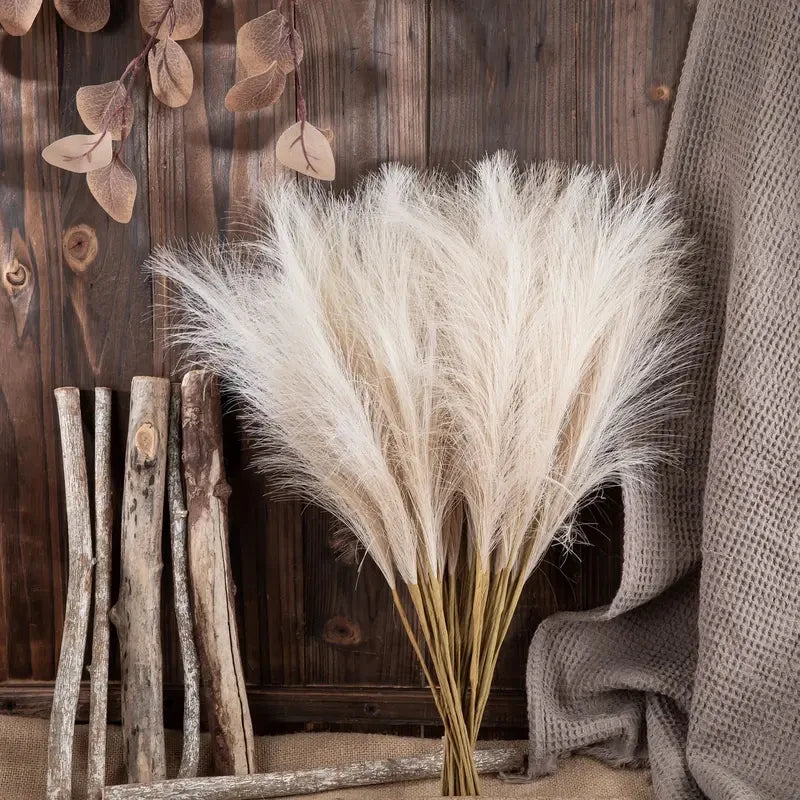 Artificial Pampas Grass for Tall Vases, Rustic Ornament for Home Decor and Wedding Events