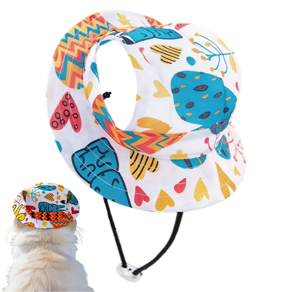 Adjustable Pet Sun Hat – UV Protection Fisherman Hat for Cats & Dogs