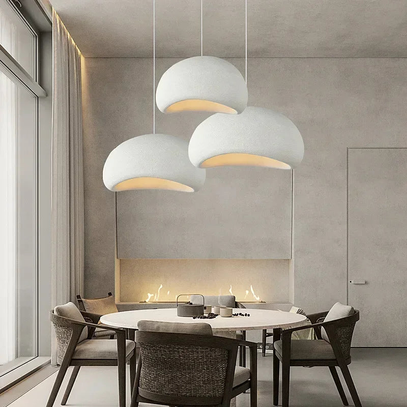 Wabi-Sabi LED Pendant Light – Modern Resin Chandelier for Living & Dining Rooms