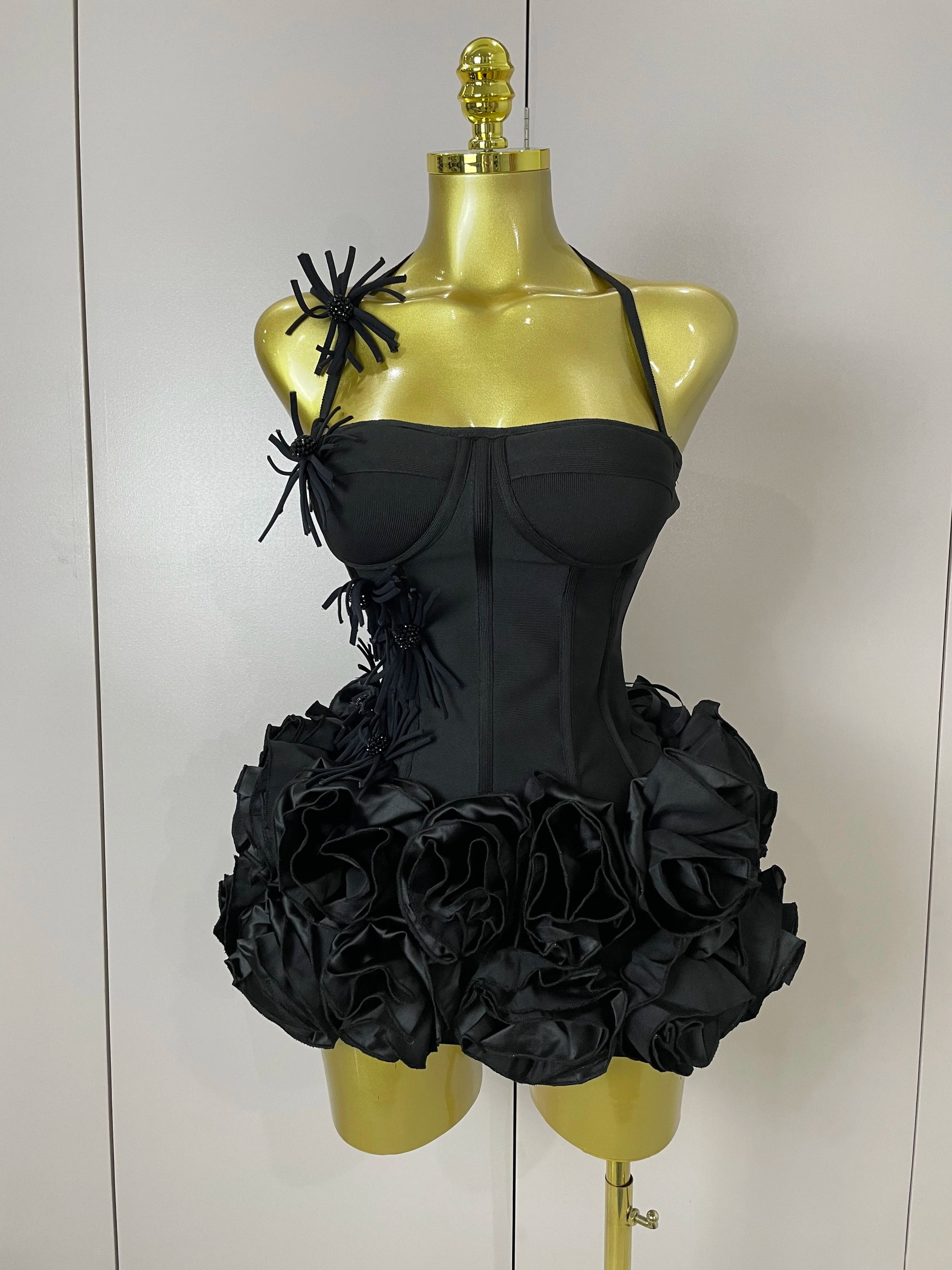 Halter Bandage Two-Piece Party Gown Set – Club & Prom
