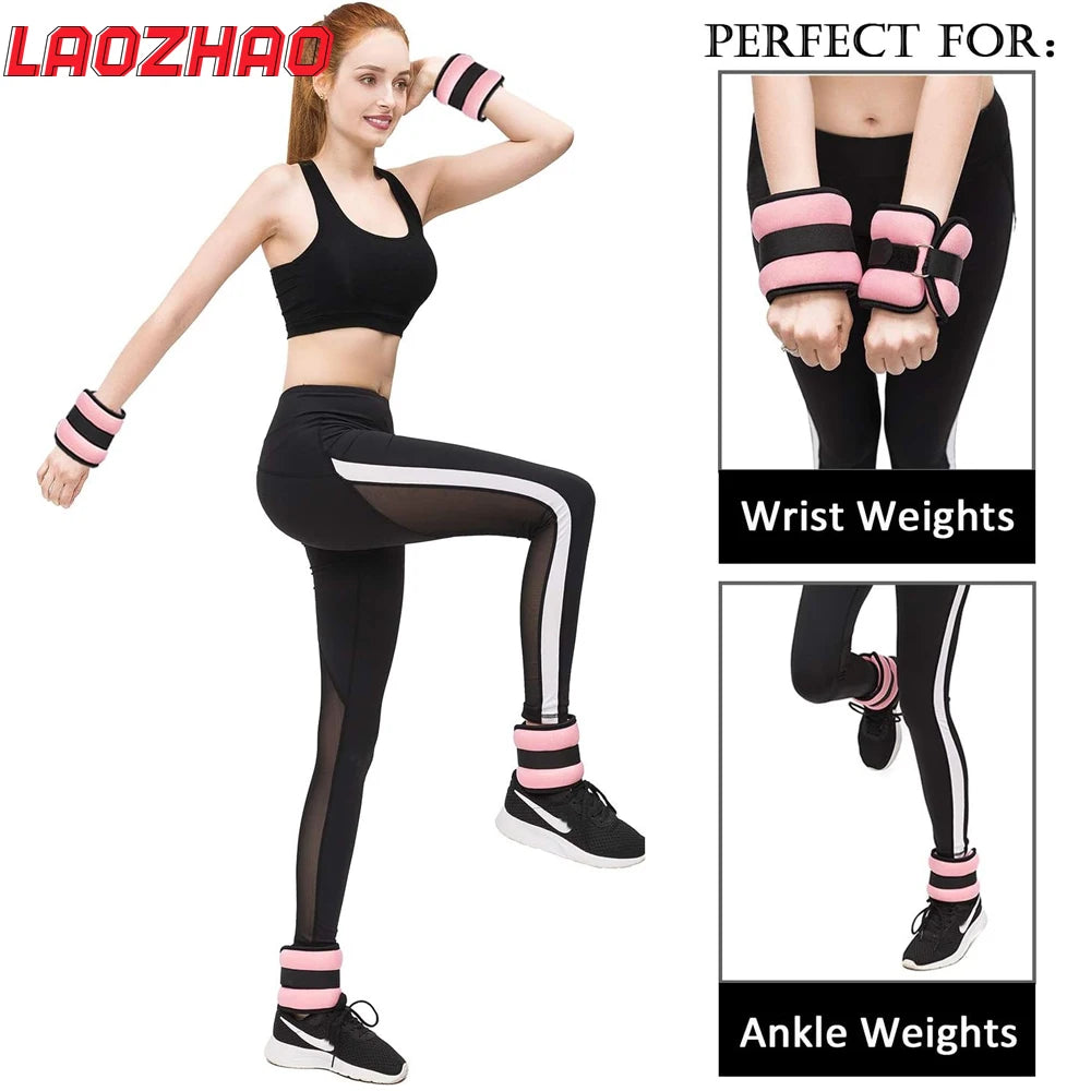 1Pair Adjustable Ankle & Wrist Weights - Neoprene Leg & Arm Weights for Women,Men,Kids - Strength Training for Running,Yoga, Gym