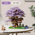 DIY Sakura Cherry Blossom Building Blocks Set with LED Light & Treehouse