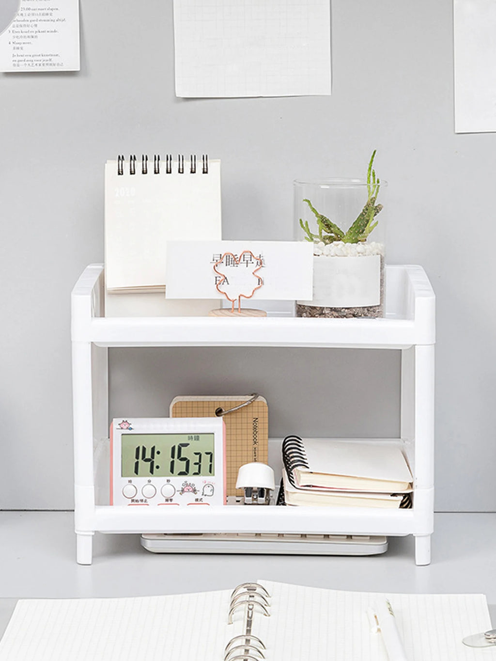 Double-Layer Desktop Storage Rack – Desk & Vanity Organizer
