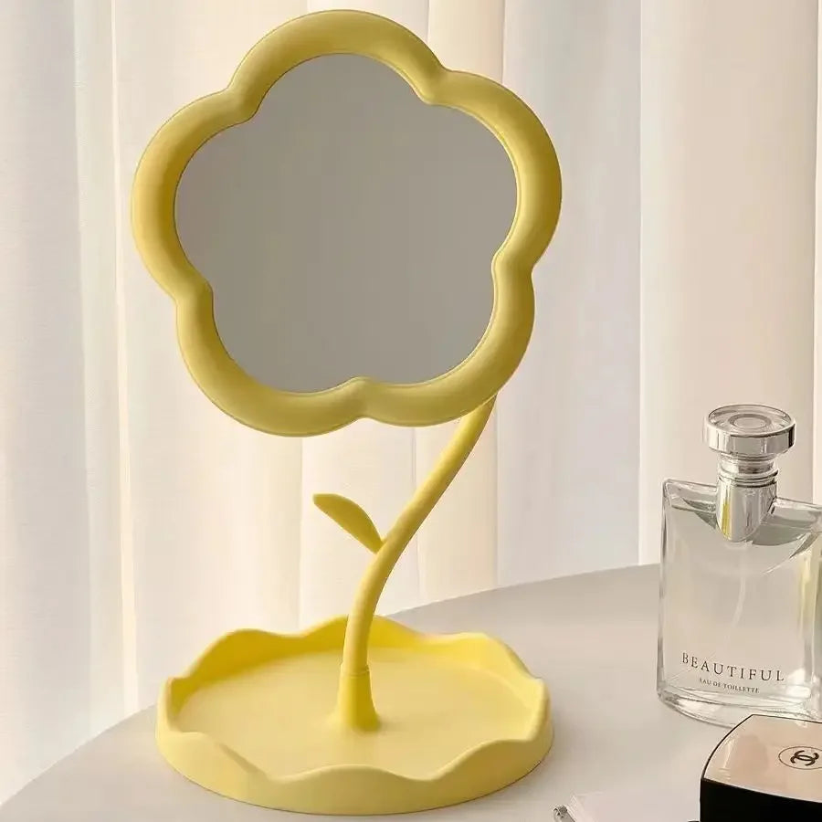 Flower-Shaped Desktop Dressing Mirror – 3 Colors