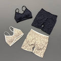 2 Pieces Leopard Print Sports Set Women Seamless Yoga Bra & High Waist Scrunch Butt Shorts Gym Workout Slim Fit Outfit