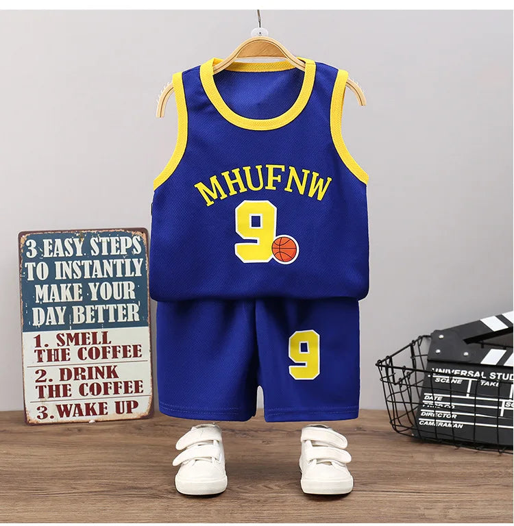 Boys Summer Sport Vest & Shorts Set — Quick-Dry Basketball Tracksuit