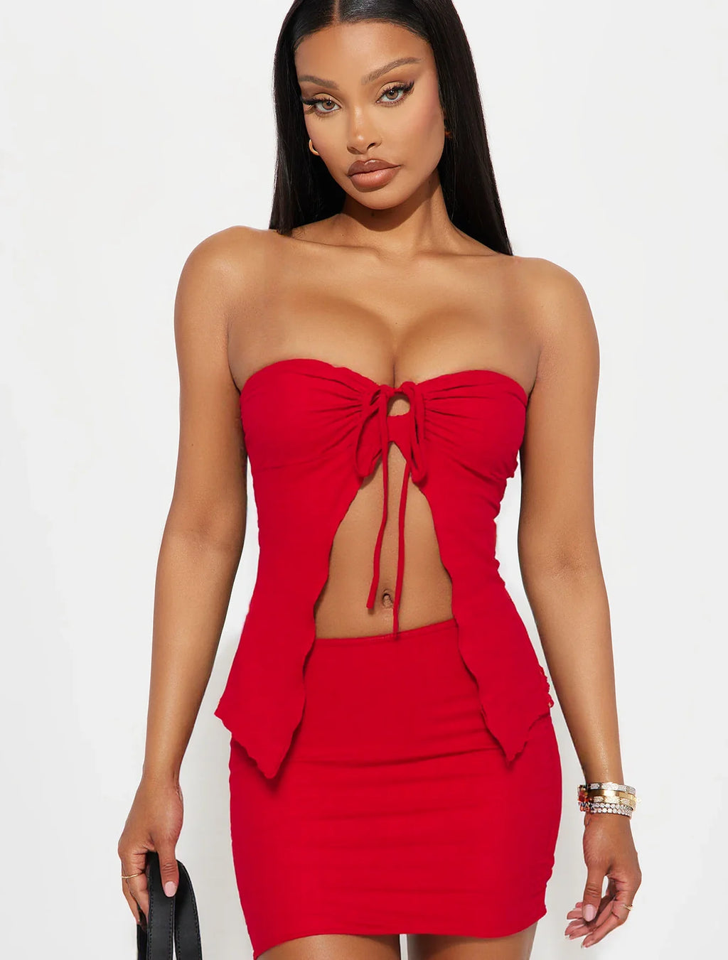 Noir Belle Tube Top & Bodycon Skirt Set – Sleeveless Two-Piece