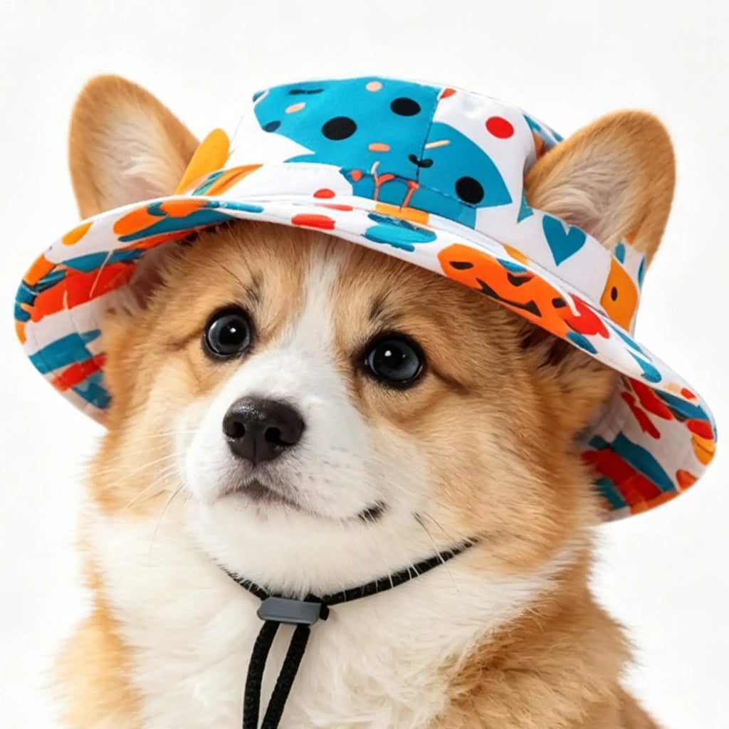 Adjustable Pet Sun Hat – UV Protection Fisherman Hat for Cats & Dogs
