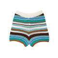 Y2K Crochet Knit Crop Sweater & Shorts Set – Patchwork Stripe