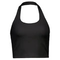 Women's Ribbed Halter Neck Crop Tank Top Sleeveless U-Neck Backless Slim Fit Solid White Knit Cami Summer Casual Basic Y2K