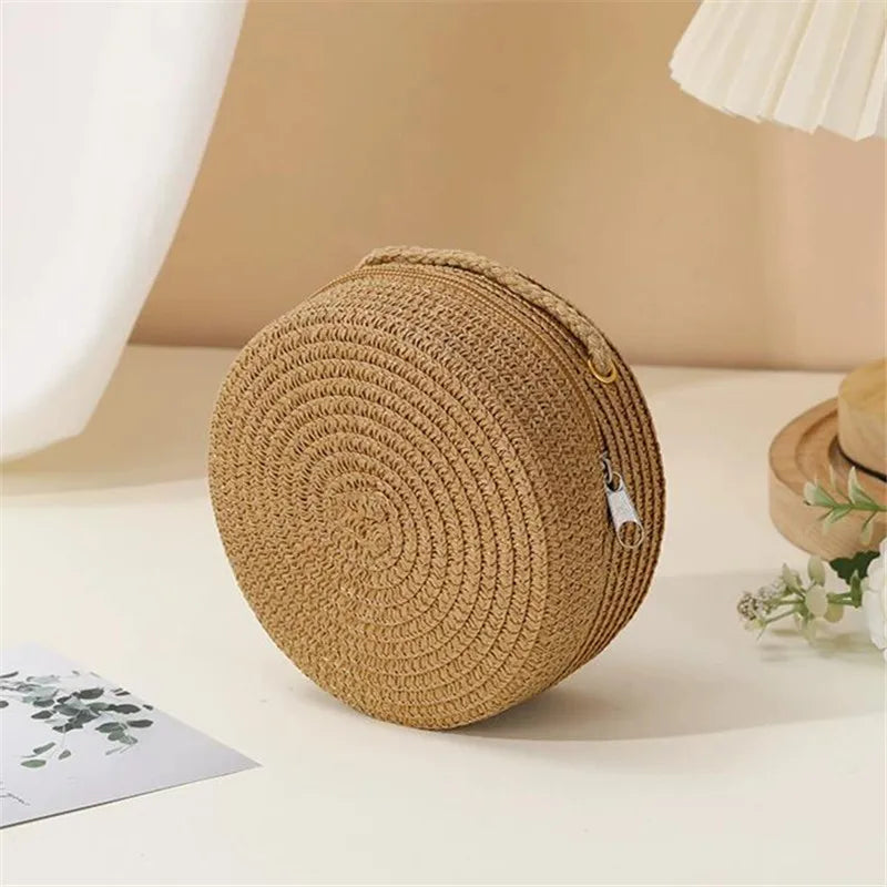 Handwoven Straw Shoulder & Crossbody Bag – Lock Closure, 7 Colors