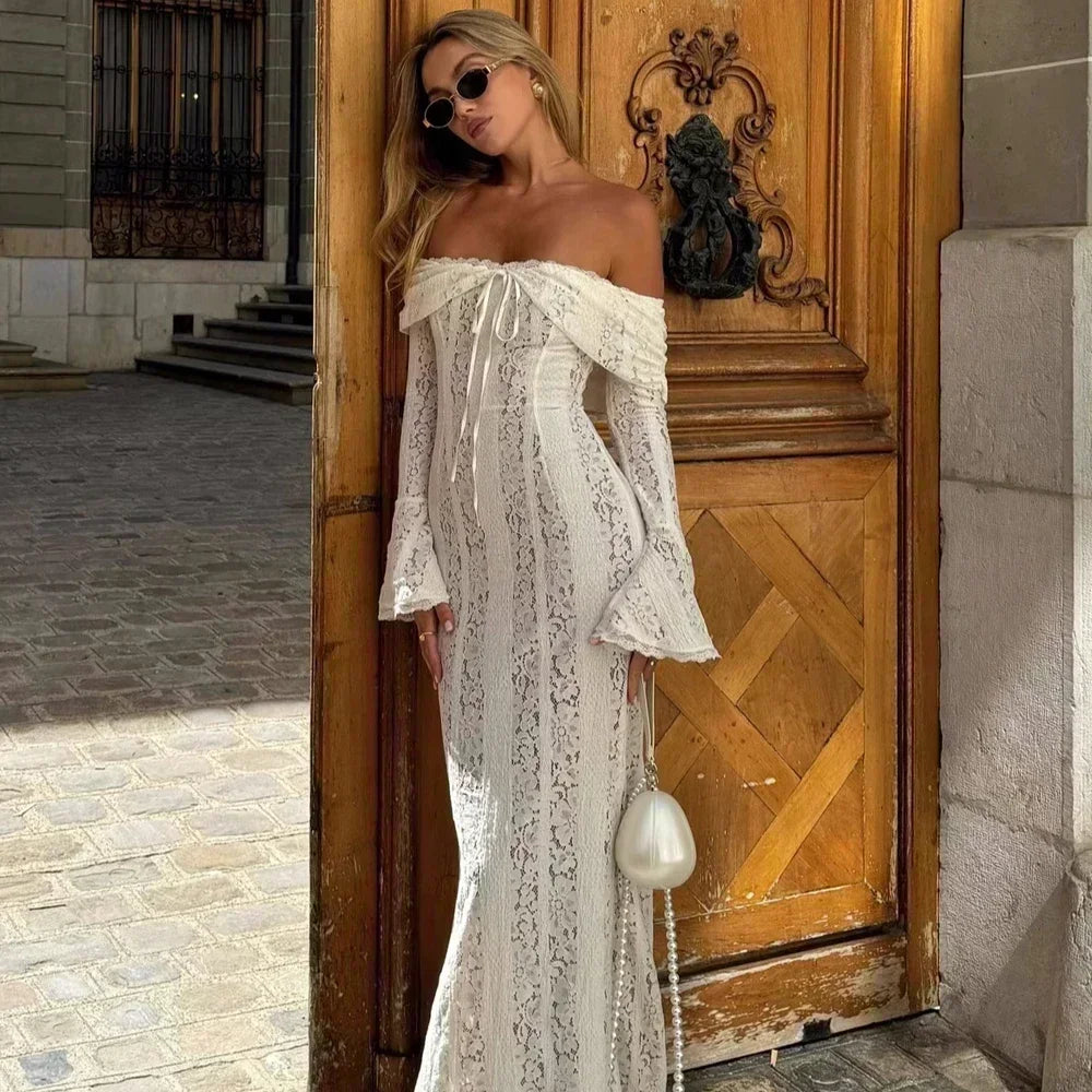 Long Sleeve Lace Evening Gown – Wedding & Prom Dress