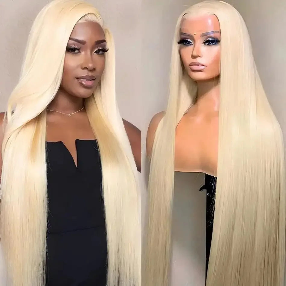 613 Honey Blonde Color Synthetic 13X4 Lace Front Wig For Black Women Straight Preplucked Bleach Knots Soft Cosplay Daily Party