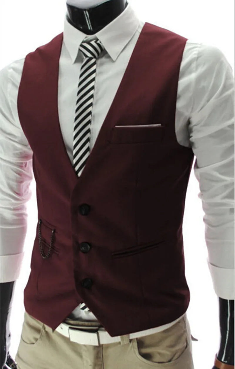 Men's Slim Fit Dress Vest Waistcoat – Sizes up to 7XL
