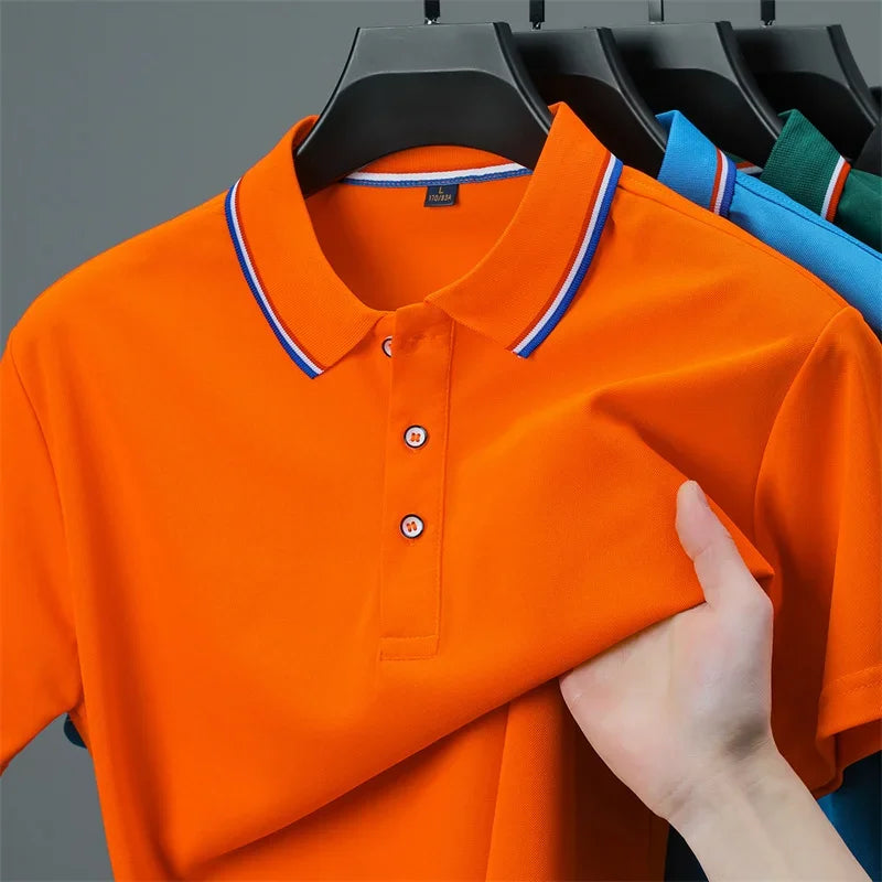 Men's Solid Short-Sleeve Polo Shirt – 9 Colors, S–4XL