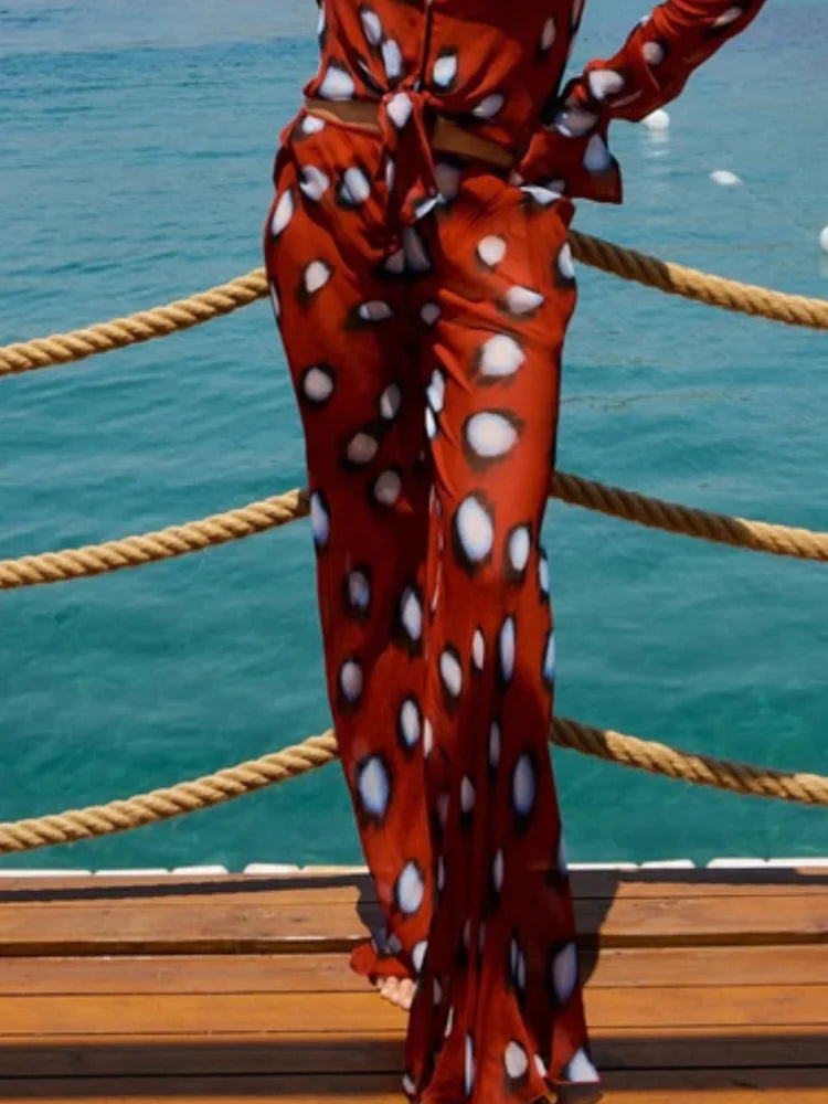 Mesh Polka Dot Flared Sleeve Slim Fit Casual Dress