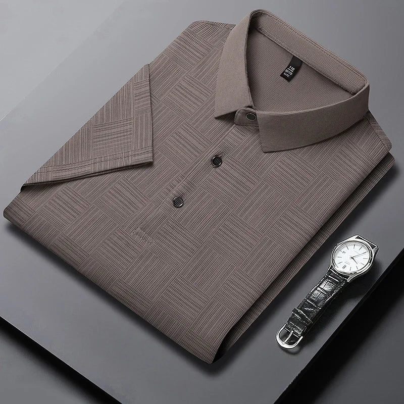 Men's Printed Business Casual Polo Shirt – 5 Colors, S–4XL