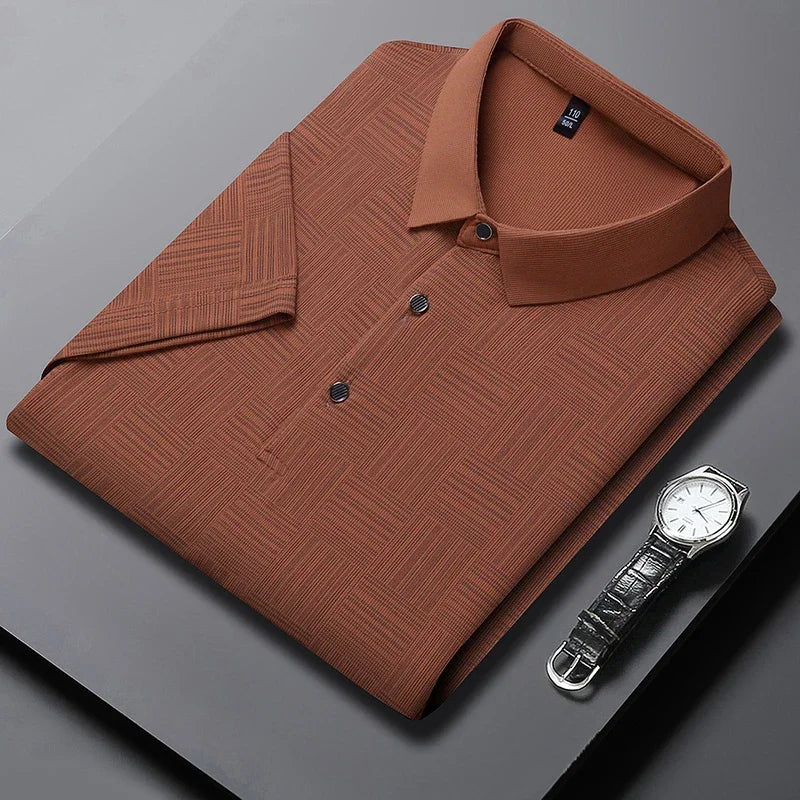Men's Printed Business Casual Polo Shirt – 5 Colors, S–4XL