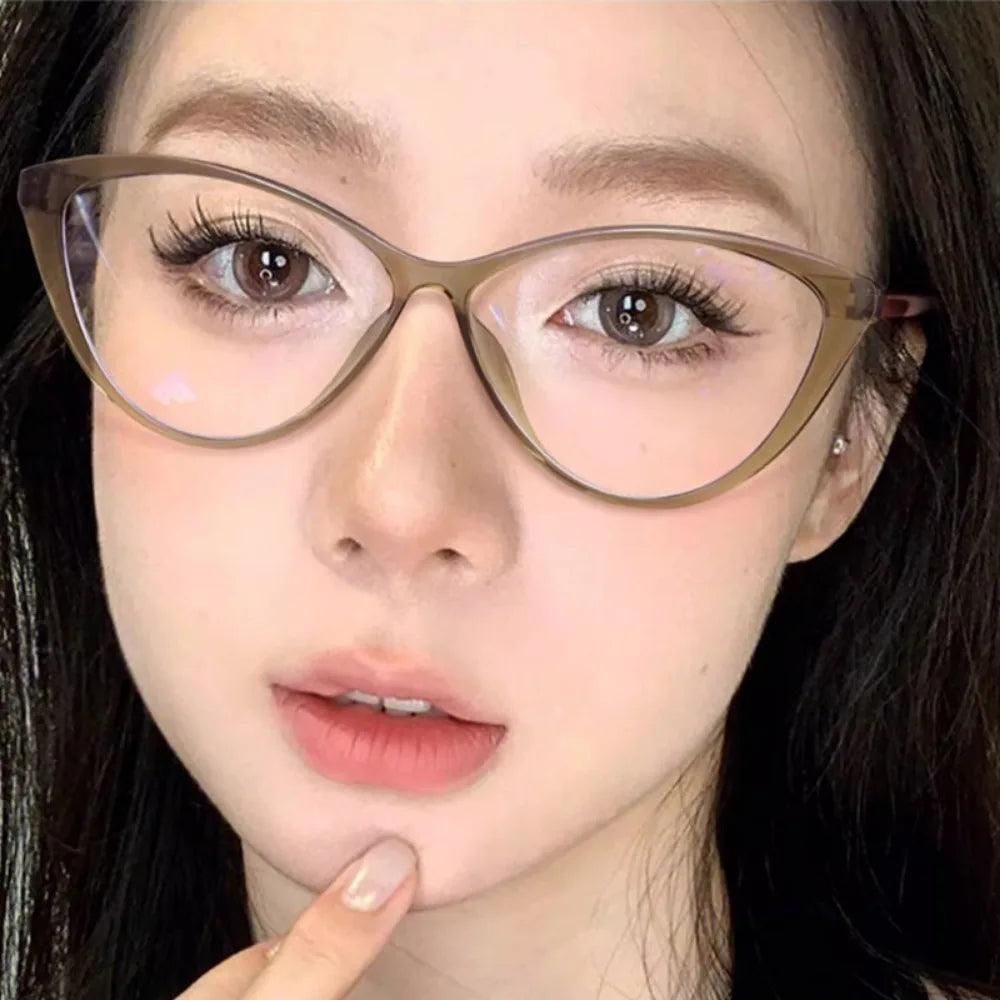 Cat Eye Anti Radiation Glasses For Women/Men Replaceable Lens