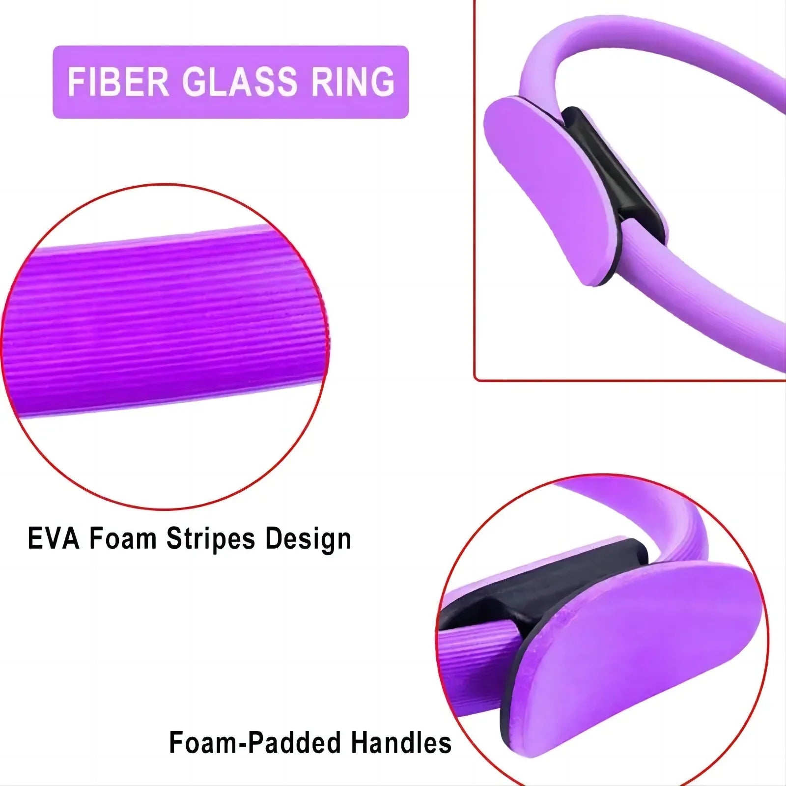 5-Piece Set of Women's and Girls' Yoga Fitness Circular Training Rings, Pilates Elastic Resistance Rings, Fitness Exercise Belts