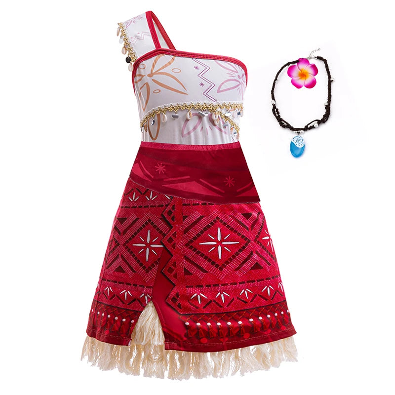 Girls' Moana 2 Princess Costume Dress – 10 Styles, 2T–12T