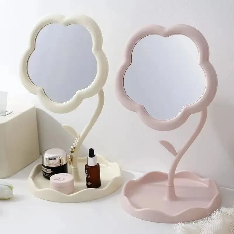 Flower-Shaped Desktop Dressing Mirror – 3 Colors