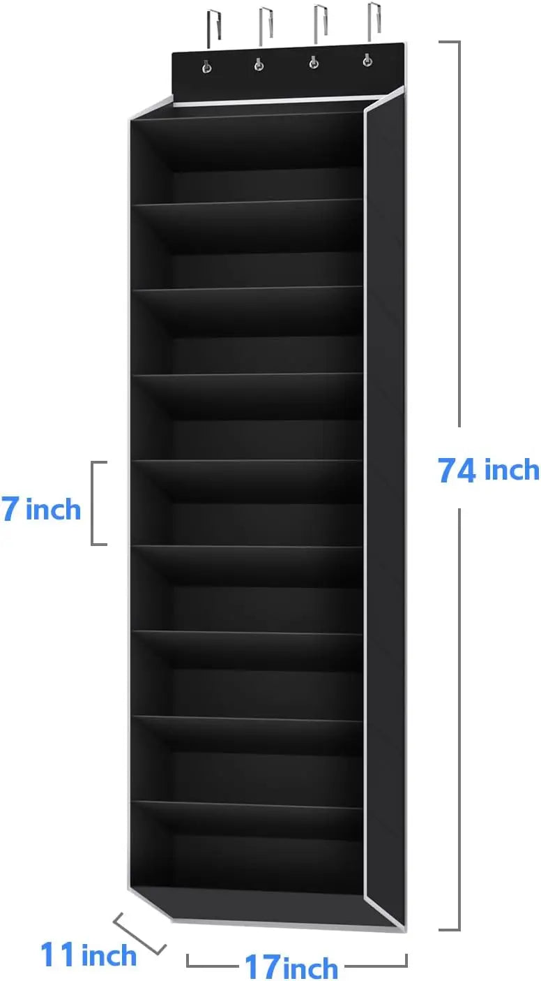 10 Tiers Large Over the Door Shoe Organizer Hanging Shoe Rack with Deep Pockets for Storage Door Storage Solution