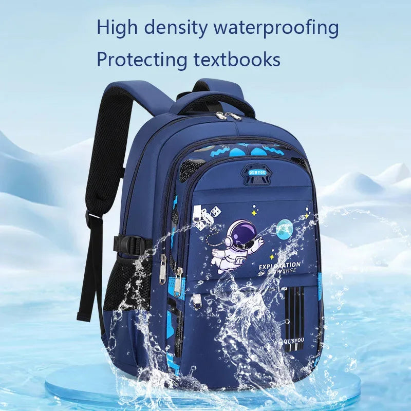 Kids' Astronaut Waterproof School Backpack – 2 Sizes, 3 Colors