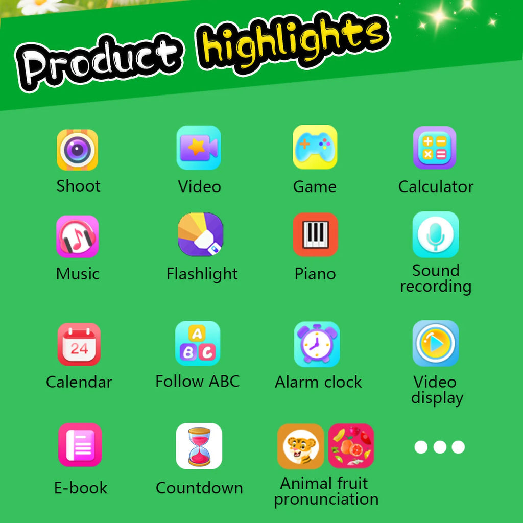 Upgrade Kid Smart Phone Toy 2.8 Inch Touch Video recording Music Player 16 Games Baby Phone for Children Brithday Gifts