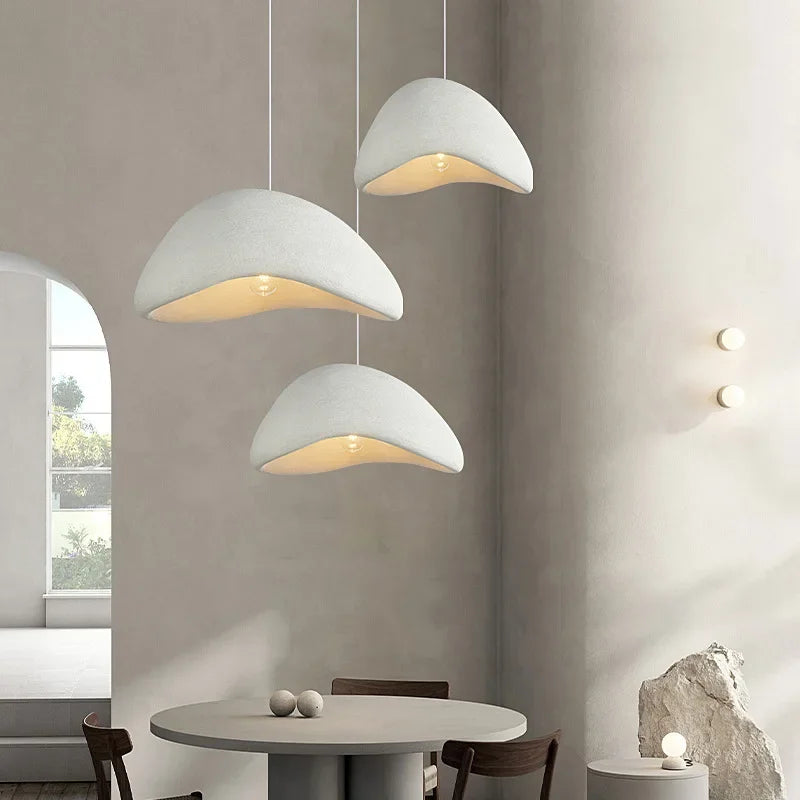 Wabi-Sabi LED Pendant Light – Modern Resin Chandelier for Living & Dining Rooms