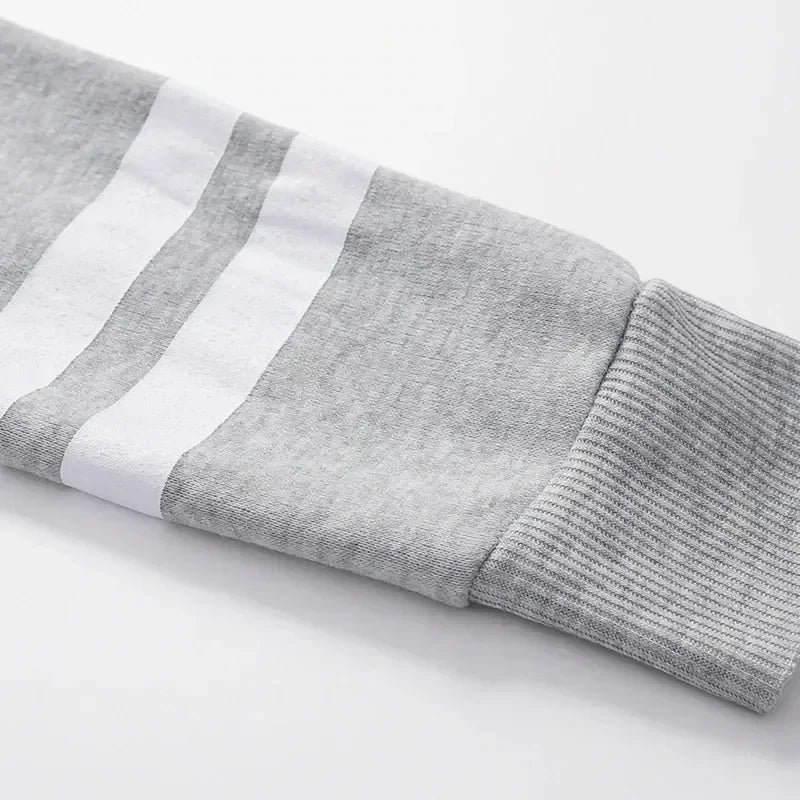 Stripe Hooded Sweatshirt & Drawstring Pants Set – S-3XL