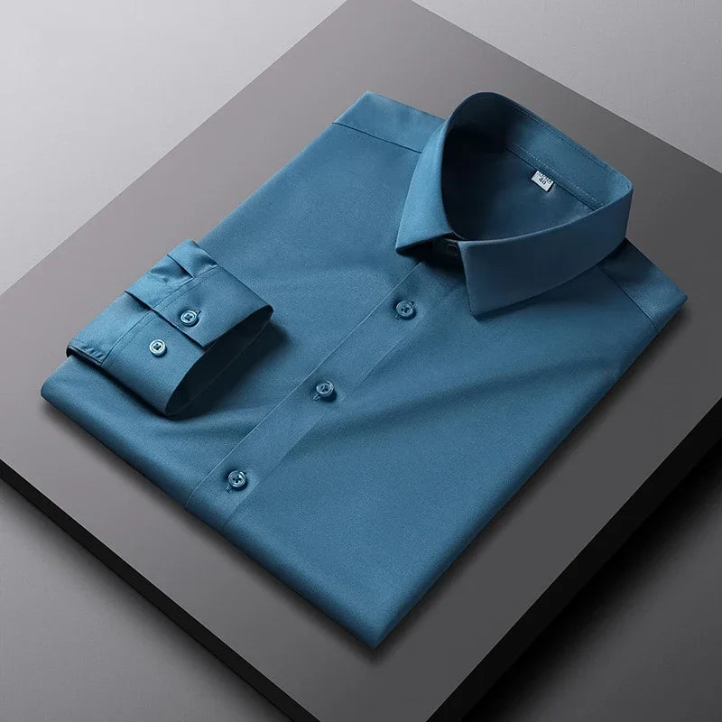 Men's Non-Iron Wrinkle-Resistant Long Sleeve Business Shirt