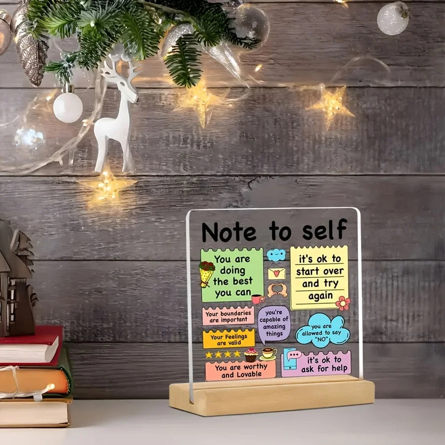 Acrylic Positive Affirmation Sign – Self-Love Desk Decor