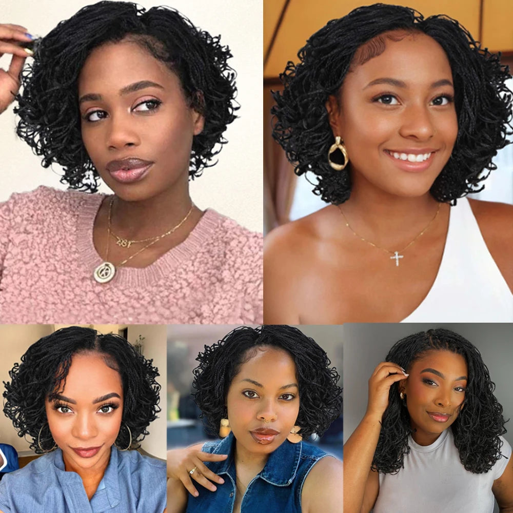 Curly Faux-Loc Lace Front Wig