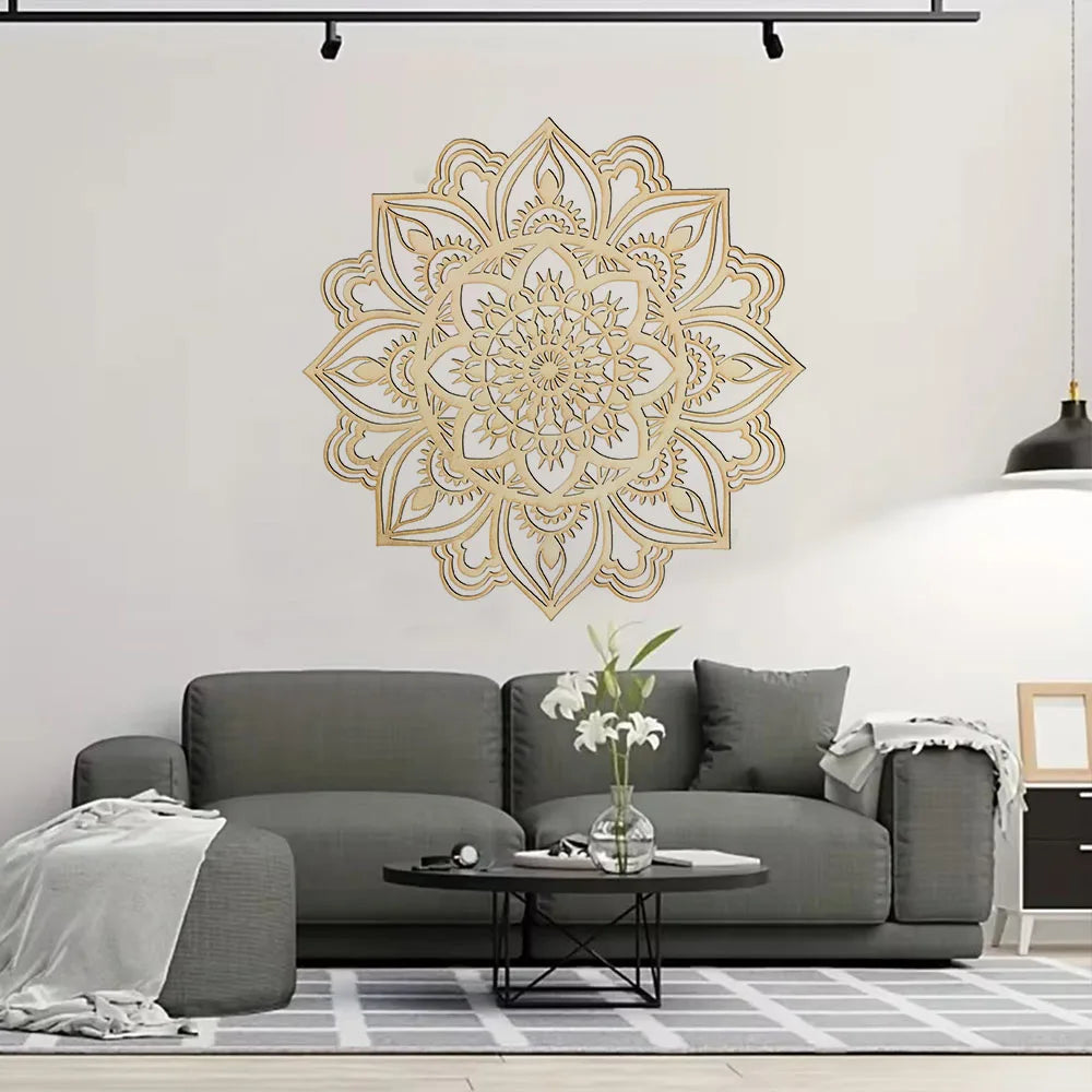 Moroccan Mandala Metal Wall Art – Boho Living Room Decor