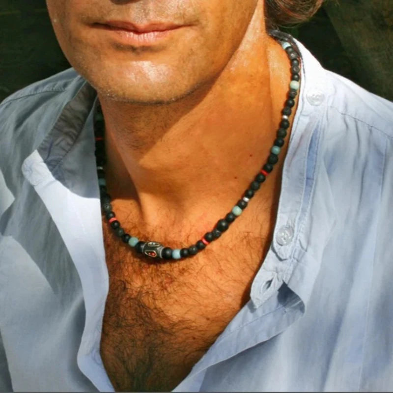 1PC 2026 Trend Vintage Ethnic Bohemia Wooden Beaded Necklace for Men Hippie Boho Necklace Man Accessories Tribal Jewelry