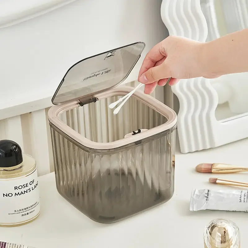 1-Piece Transparent Mini Desktop Storage Box, with Pop-Up Lid, Waterproof Multifunctional Storage Container, Laundry Detergent Dispenser Storage Box, Suitable for Storing Beads and Stain Remover Powder, for Desktop, Kitchen,