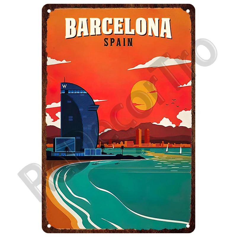Metal Beach Bar Surf Club Tin Sign – Summer Wall Art