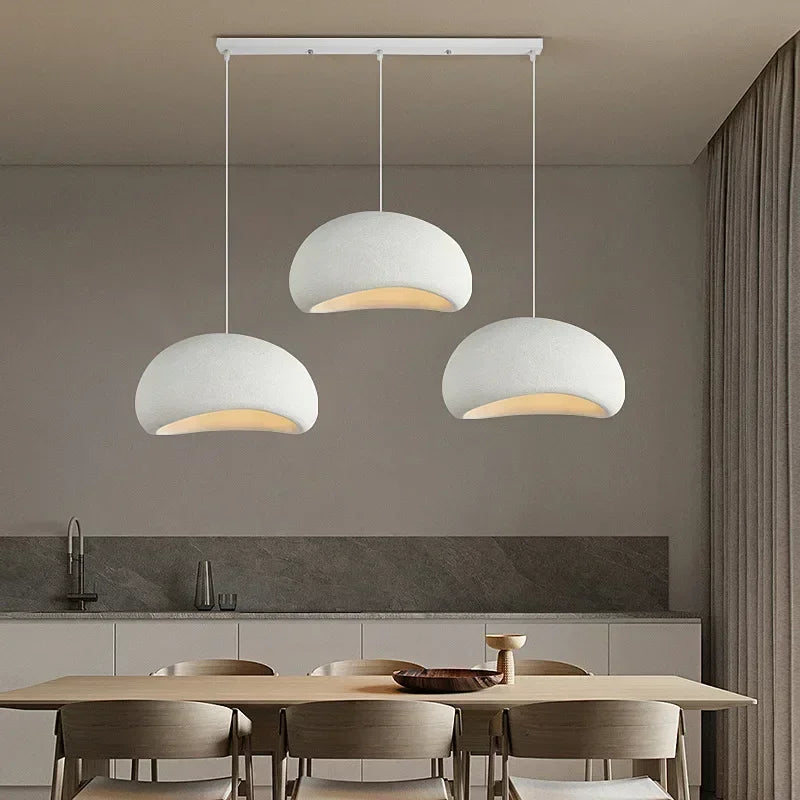 Wabi-Sabi LED Pendant Light – Modern Resin Chandelier for Living & Dining Rooms