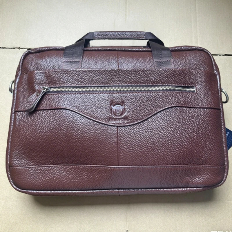 Men's Genuine Leather 14-Inch Laptop Briefcase